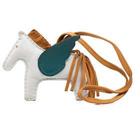 Hermès Blue Milo Lambskin and Swift Grigri Rodeo Pegase Bag Charm PM