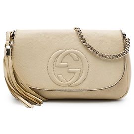 Gucci Soho Chain Flap Crossbody in pelle di vitello marrone Medium