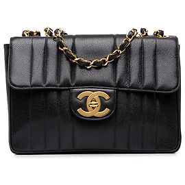 Chanel Black Jumbo XL Caviar Mademoiselle Flap