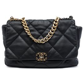 Chanel Black Maxi Lambskin 19 Flap