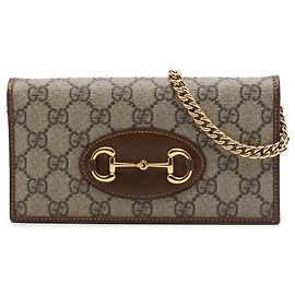 Gucci Horsebit 1955 Wallet On Chain in Beige GG Supreme