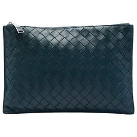 Clutch Bottega Veneta Blue Nappa Intrecciato