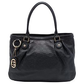 Borsa Tote Gucci Black Guccissima Sukey