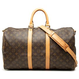Louis Vuitton Brown Monogram Keepall Bandouliere 45