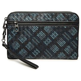 Pochette da polso Bottega Veneta Blue Nappa Intrecciato Polka Dot Document