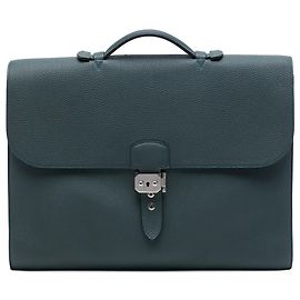 Hermès Blue Togo Verso Sac a Depeches 38