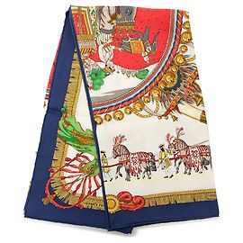 Foulard di seta Hermès White Caparacons de la France et de lInde 90