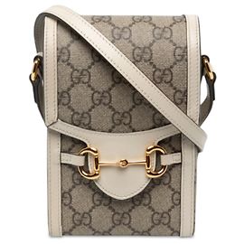 Gucci Beige Mini GG Supreme Horsebit 1955 Crossbody