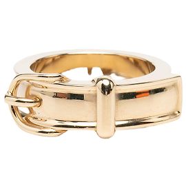 Hermès Gold Gold Plated Buckle Bijouterie Fantaisie Scarf Ring