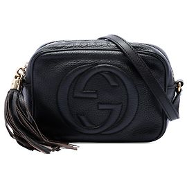 Gucci Soho Disco Crossbody in pelle di vitello nera
