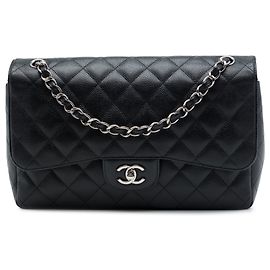 Chanel Black Jumbo Classic Caviar Double Flap