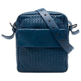 Borsa a tracolla Bottega Veneta Blue Nappa Intrecciato