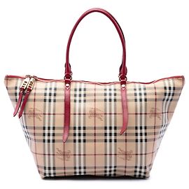 Borsa Tote Burberry Beige Medium Haymarket Check Coated Canvas Salisbury