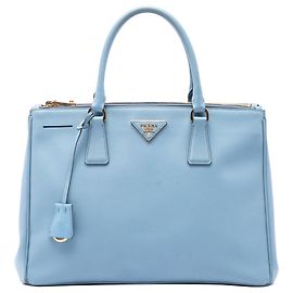 Prada Blue Medium Saffiano Lux Galleria Double Zip Satchel Handtasche