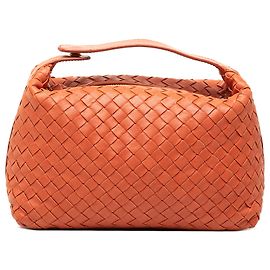 Borsa Bottega Veneta Wallace Mini in Nappa Intrecciato Arancione