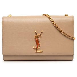 Autre Marque Saint Laurent Beige Medium Grain De Poudre Monogram Kate Crossbody