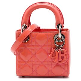 Dior Orange Micro Patent Cannage Lady Dior