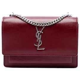 Autre Marque Saint Laurent Red Small Calfskin Monogram Sunset Crossbody