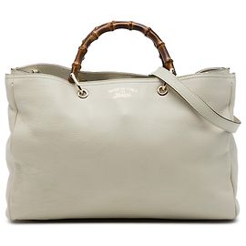 Bolsa Gucci Brown Large Calfskin Bamboo Shopper Satchel
