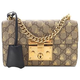 Gucci Beige Small GG Supreme Bee Padlock Crossbody