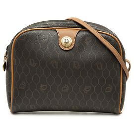 Borsa a tracolla Dior in tela rivestita honeycomb nera