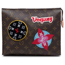 Louis Vuitton Brown Limited Edition Monogram Patches and Travel Stickers Toiletry 26 Pouch