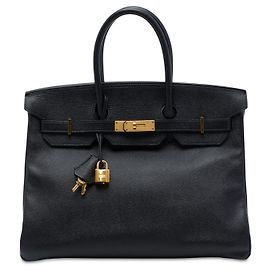 Hermès Black Epsom Birkin Retourne 35