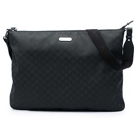 Borsa a tracolla Gucci in nylon GG nero