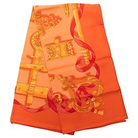 Hermès Orange Ferronnerie Seidentuch 90