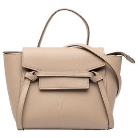 Céline Bolso cinturón Celine Nano de piel de becerro granulada Beige
