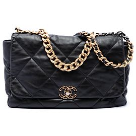 Chanel Black Maxi Lambskin 19 Flap