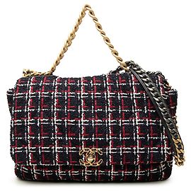 Chanel Blue Maxi Tweed 19 Flap