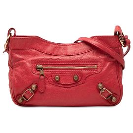 Balenciaga Red Lambskin Motocross Giant 21 Hip Crossbody