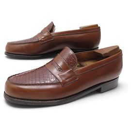 SCARPE JM WESTON MOCASSINI 180 IN PELLE BOX & COCCO 6.5C 40 40.5