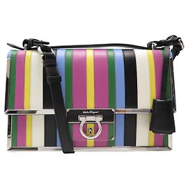 Salvatore Ferragamo NEUE FERRAGAMO AILEEN RAINBOW FZ21-F854 LEDER HANDTASCHE SCHULTERTASCHE