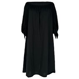 Yves Saint Laurent locker sitzendes Off-the-Shoulder Shift-Kleid aus schwarzer Wolle