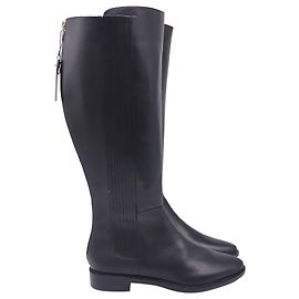 Calvin Klein Kniehohe Reitstiefel aus schwarzem Leder