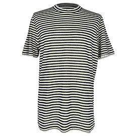 Brunello Cucinelli Gestreiftes T-Shirt aus Baumwolle in Schwarz und Weiß