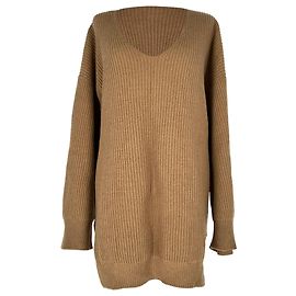Stella Mc Cartney Stella Mccartney Strickpullover mit Rundhalsausschnitt aus brauner Wolle