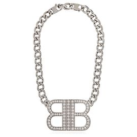 Collana Balenciaga Boyfriend B Monogram Argentata in Ottone