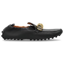Tod's Lederloafer in Schwarz mit Goldringen