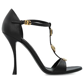 Sandali con tacco stiletto Dolce & Gabbana in pelle nera