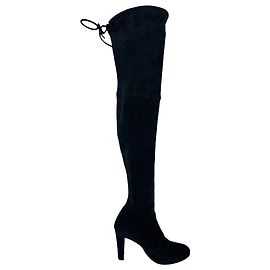  Stuart Weitzman Highland Over-The-Knee Boots in Black Suede