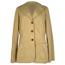 Blazer vintage Giorgio Armani a tre bottoni in cotone giallo cammello