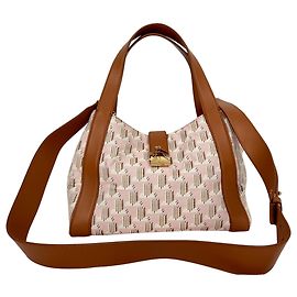 Lanvin Mother and Child Grafik-Print Tote Bag aus rosa Canvas