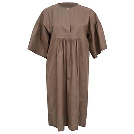 Abito midi in jacquard Hermès in cotone marrone