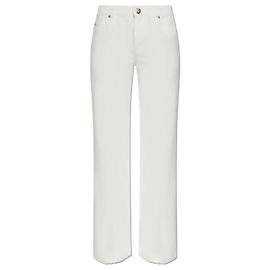 Balmain jeans a gamba dritta bianchi in cotone