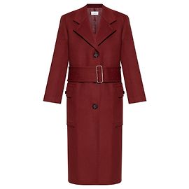 Abrigo Salvatore Ferragamo de lana y cashmere borgoña