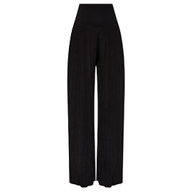 Pantalones acanalados de pierna ancha negros Alaïa