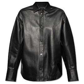 Camisa Attico de piel de cordero negra